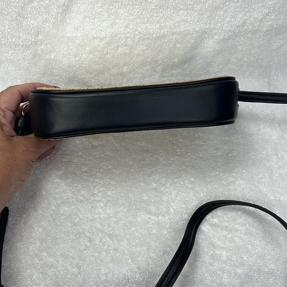 Coach Woven Tan and Black Crossbody Bag - Picture 2 of 7